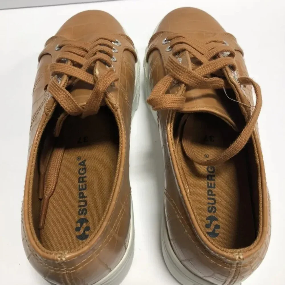 Superga Women's 2790 Sneaker Tan Croc Size 6.5 M - Picture 4 of 6